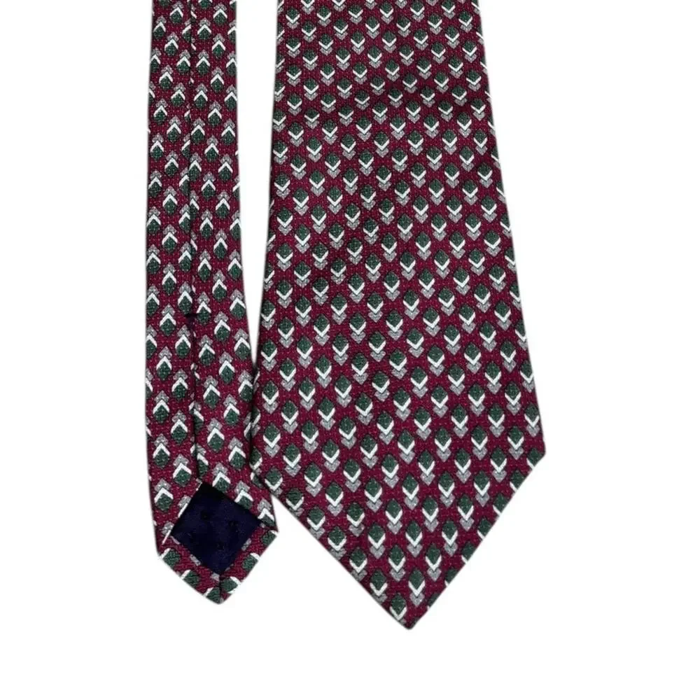 Geoffrey Beene Silk Tie USA Made Diamond Pattern Italian Fabric Classic